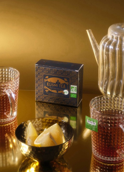 Kusmi Tea Earl Grey theezakjes 20 stuks - voorkant 2 beige