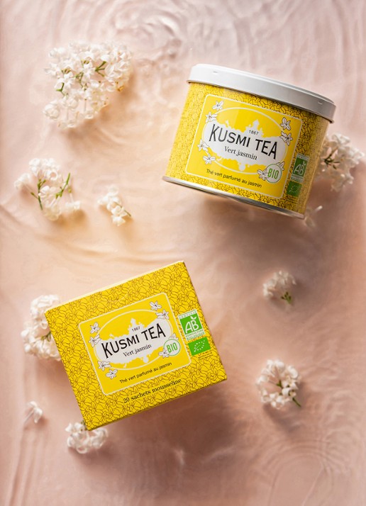 Kusmi Tea Green Jasmine theezakjes 20 stuks - detail 4 beige