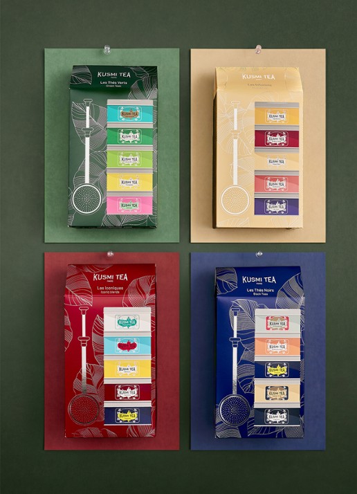 Kusmi Tea Green Teas losse thee met thee-infuser 6-delig in giftbox - detail 4 beige