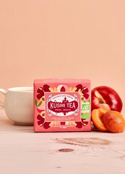 Kusmi Tea Peach Apricot theezakjes 20 stuks - detail 3 beige