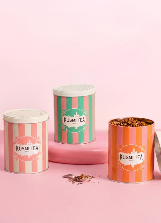 Kusmi Tea Theedoos 300 gram - voorkant 2 zalmroze