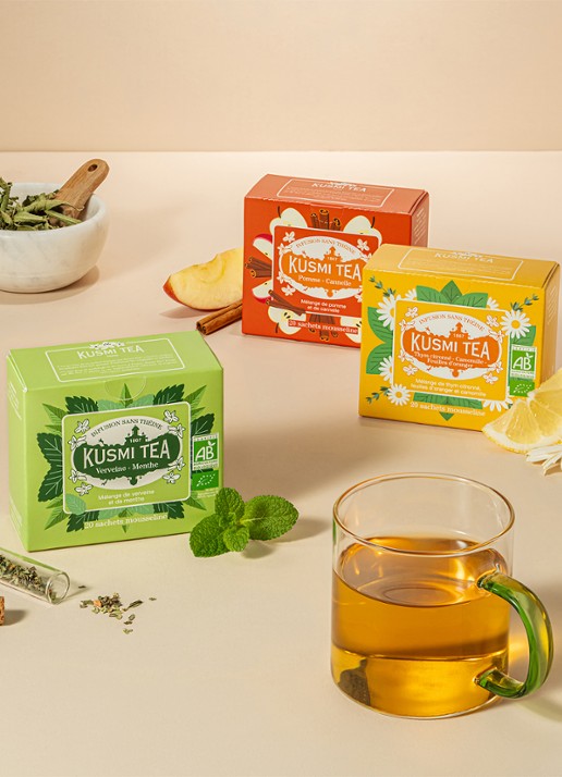 Kusmi Tea Verbana-Mint theezakjes 20 stuks - detail 3 beige