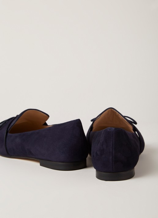 L.K.Bennett Celina loafer van suède met tassels - detail 3 blauw