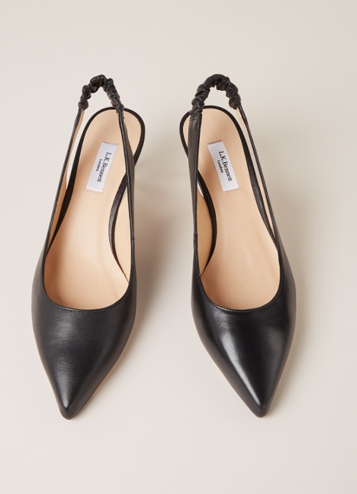 L.K.Bennett Irena slingback van leer  - detail 2 zwart