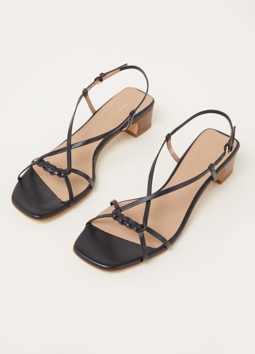 L.K.Bennett Sabrina sandalette van leer - detail donkerblauw