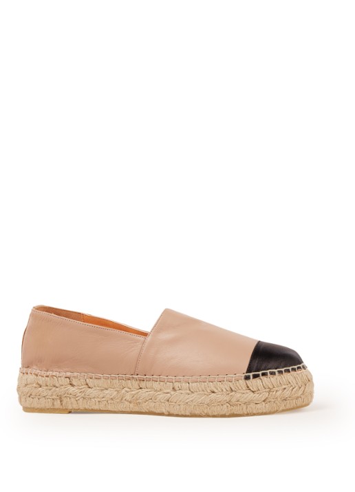 L.K.Bennett Talia espadrille van leer - voorkant 4 beige