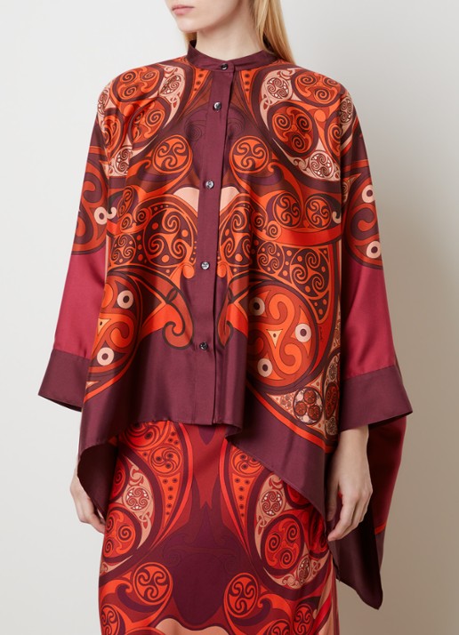 La DoubleJ Foulard blouse van zijde met print
