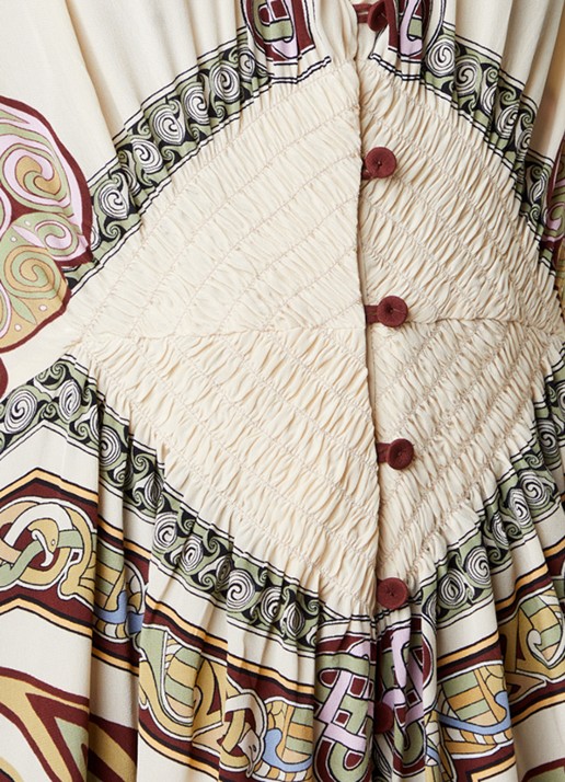 La DoubleJ Maxi jurk met print - detail 2 gebroken wit