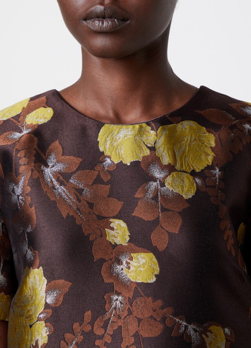 La DoubleJ Mini jurk met ingebreid print - detail 3 bruin