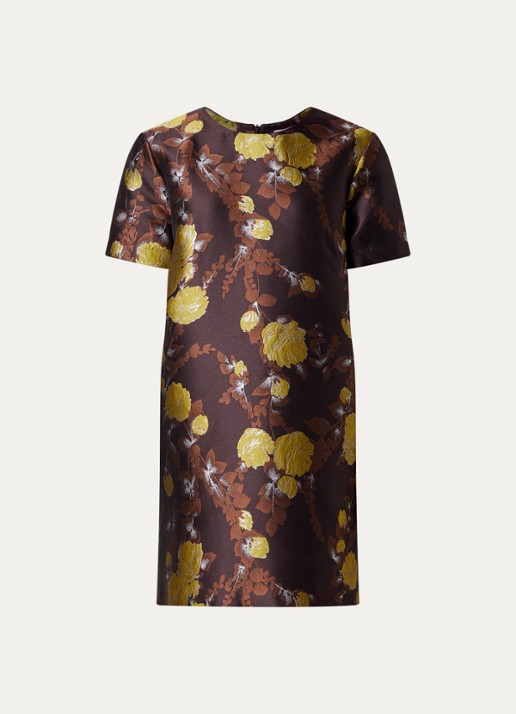 La DoubleJ Mini jurk met ingebreid print - voorkant 4 bruin