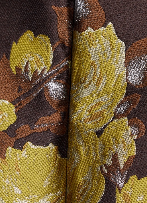 La DoubleJ Scala top met ingebreide print - detail 2 donkerbruin
