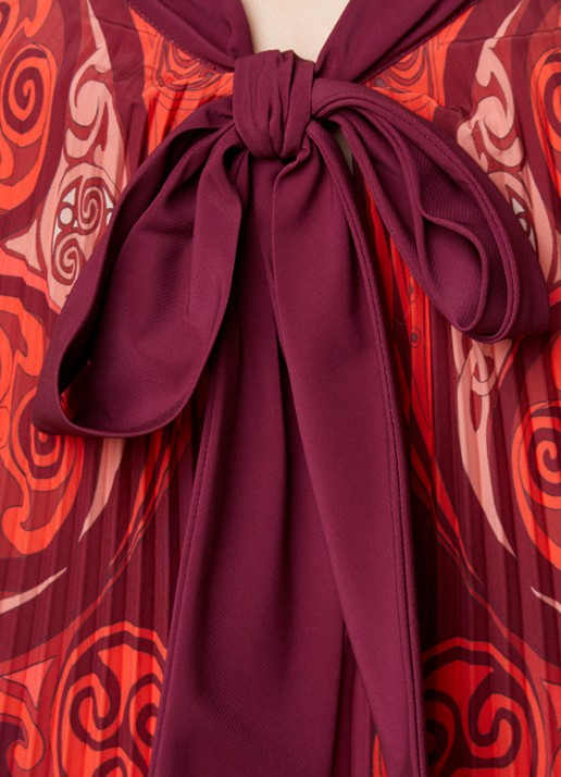 La DoubleJ Twirling mini jurk met plissé - detail 3 donkerrood