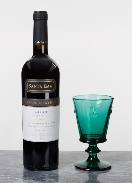 La Rochère Bee wijnglas 24 cl - voorkant 2 donkergroen