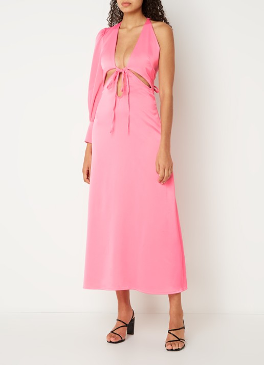 Laagam Coco maxi jurk met cut-out en strikdetail - detail 4 roze