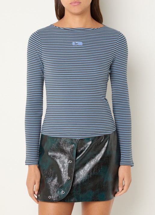 Laagam Emory longsleeve met logo en streepprint