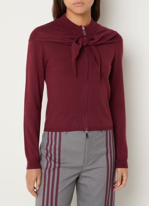 Laagam Frida fijngebreid vest met geknoopt detail
