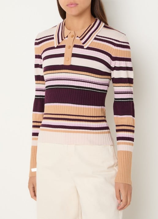 Laagam Ilyana polo met streepprint
