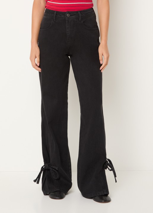 Laagam Jada high waist flared fit jeans met gekleurde wassing