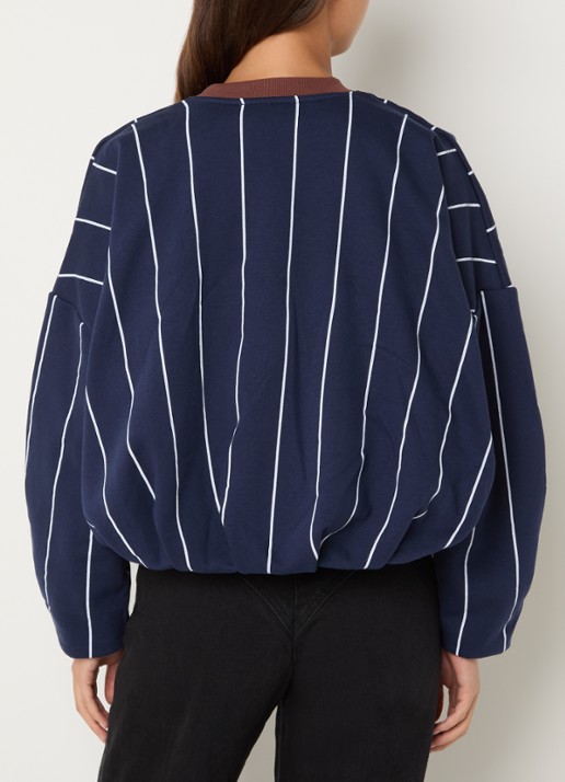 Laagam Kelly sweater met streepprint - achterkant 4 donkerblauw