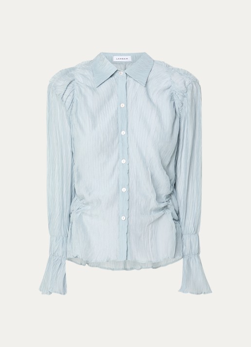 Laagam Naelia blouse met structuur - voorkant 3 mint