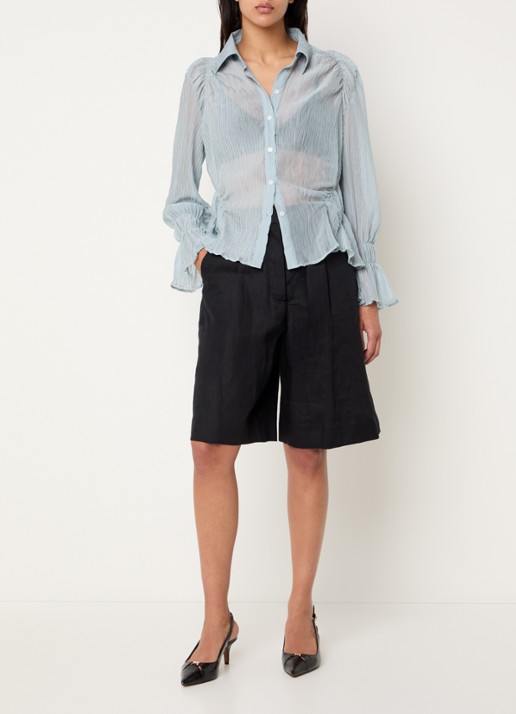 Laagam Naelia blouse met structuur - voorkant 4 mint