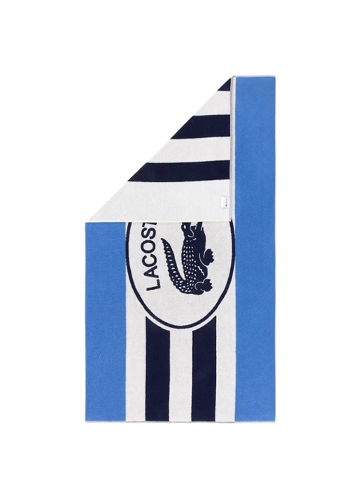 Lacoste Badlaken met logoprint 160 x 90 cm - voorkant 3 blauw