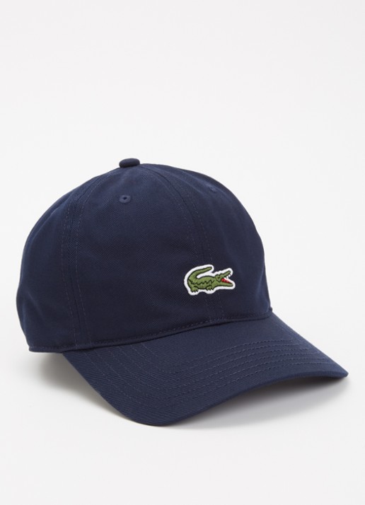 Lacoste Core pet met logoborduring - voorkant 2 donkerblauw