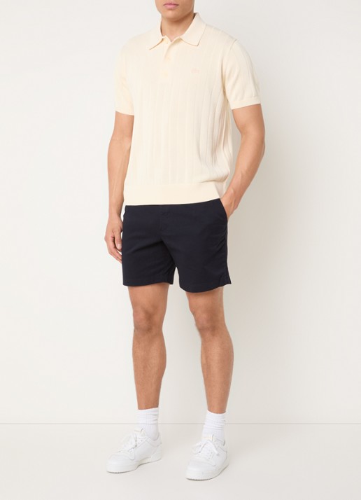 Lacoste Fijngebreide pullover met logo - voorkant 6 creme