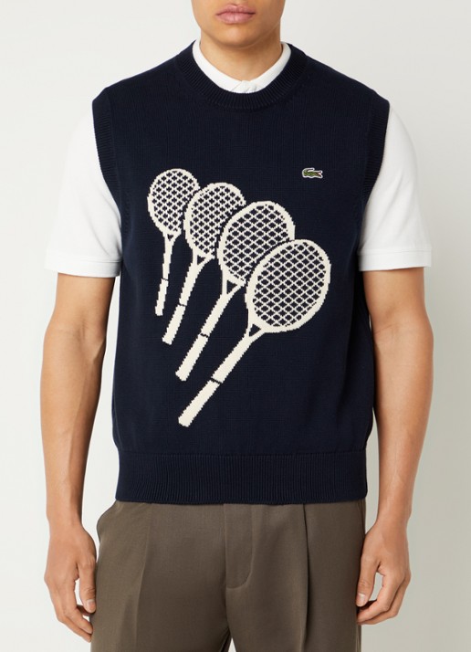 Lacoste Fijngebreide pullover met print