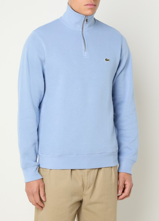 Lacoste Fijngebreide trui met halve rits en logo