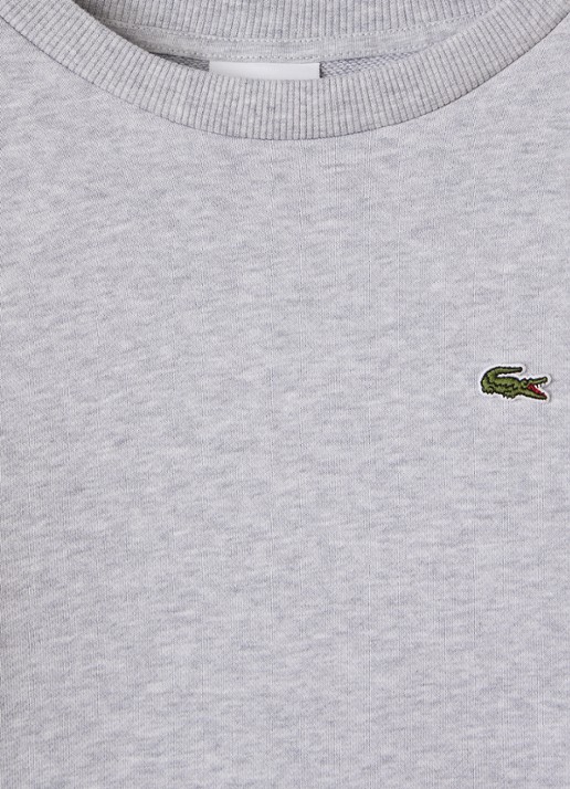 Lacoste French Terry sweater met logo - detail grijsmele