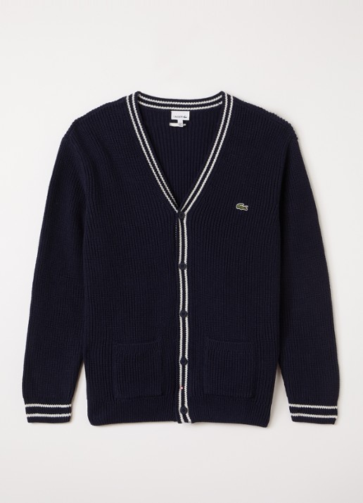 Lacoste Grofgebreid vest in wolblend