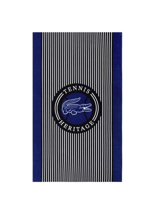 Lacoste L Ace strandlaken - 450 gr/m² - 100 x 170 cm - voorkant 3 blauw