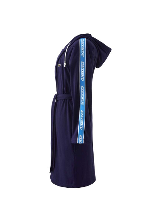 Lacoste L Active badjas met logoborduring - detail donkerblauw
