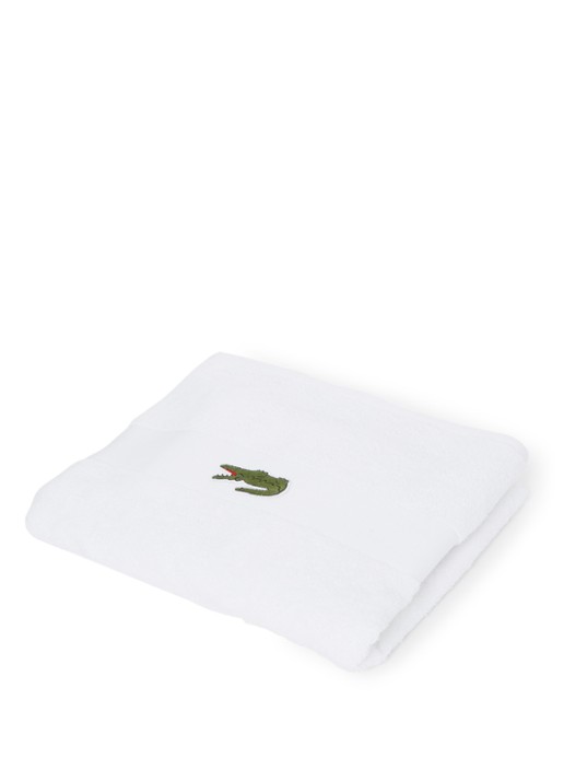 Lacoste L Casual badhanddoek - 450 gr/m² - 55 x 100 cm - voorkant 2 wit