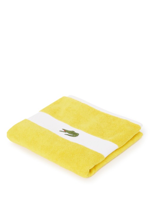 Lacoste L Casual badhanddoek - 450 gr/m² - 55 x 100 cm - voorkant geel