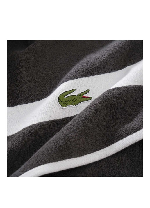 Lacoste L Casual badhanddoek - 450 gr/m² - 55 x 100 cm - detail 3 zwart