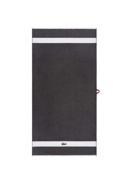 Lacoste L Casual badhanddoek - 450 gr/m² - 55 x 100 cm - voorkant zwart