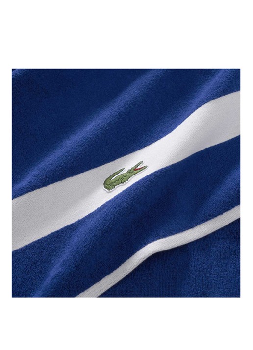 Lacoste L Casual badhanddoek - 450 gr/m² - 55 x 100 cm - detail 3 kobaltblauw