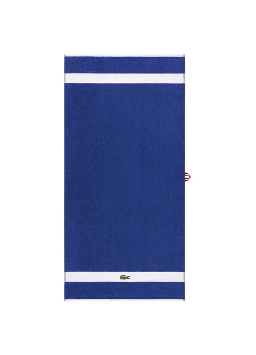 Lacoste L Casual badhanddoek - 450 gr/m² - 55 x 100 cm - voorkant kobaltblauw