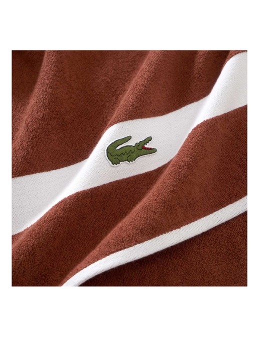 Lacoste L Casual badhanddoek - 450 gr/m² - 55 x 100 cm - detail 3 roestbruin