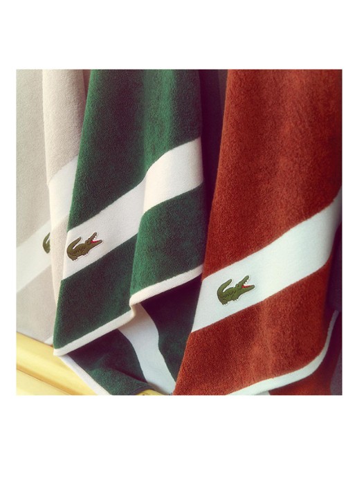 Lacoste L Casual badhanddoek - 450 gr/m² - 55 x 100 cm - detail 5 roestbruin