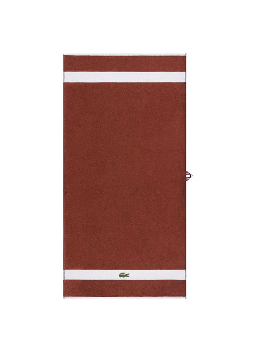 Lacoste L Casual badhanddoek - 450 gr/m² - 55 x 100 cm - voorkant roestbruin