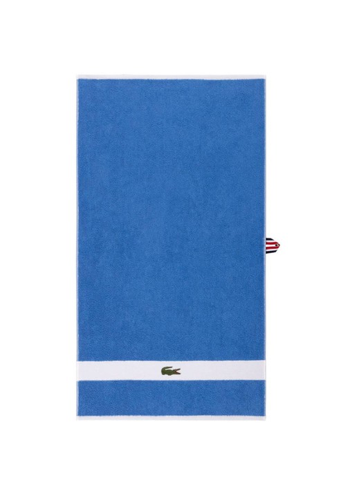 Lacoste L Casual badhanddoek - 450 gr/m² - 55 x 100 cm - voorkant blauw