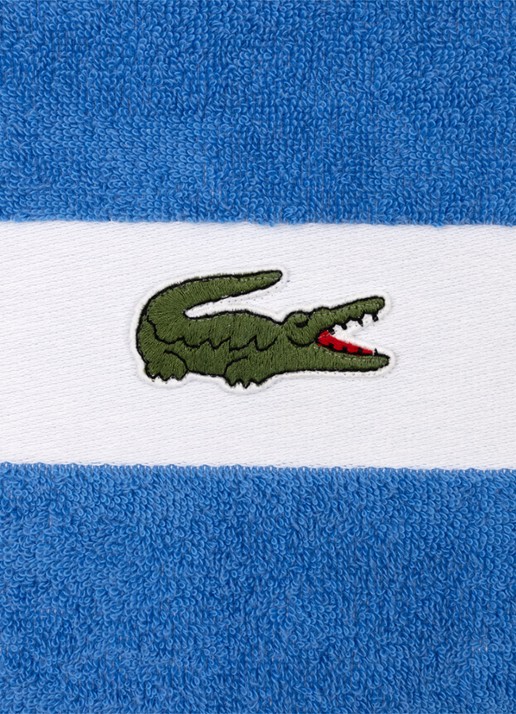 Lacoste L Casual badhanddoek - 450 gr/m² - 55 x 100 cm - voorkant 2 blauw