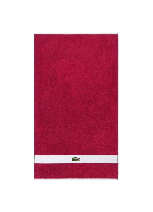 Lacoste L Casual badhanddoek - 450 gr/m² - 55 x 100 cm - voorkant 2 rood