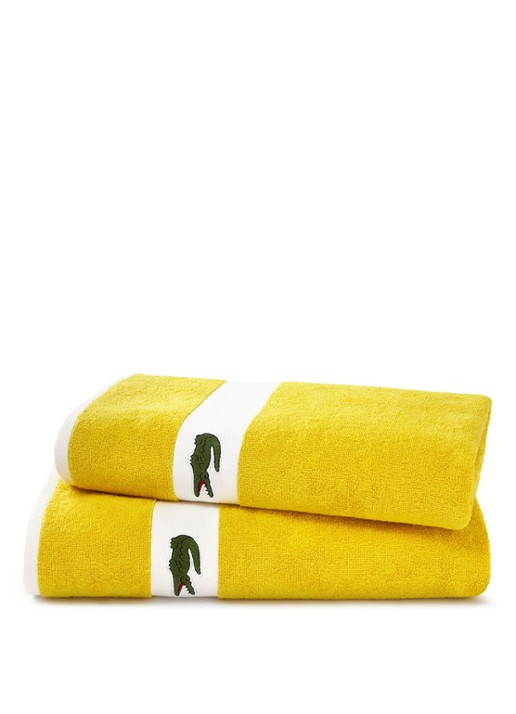 Lacoste L Casual badlaken - 450 gr/m2 - 70 x 140 cm - voorkant 5 geel