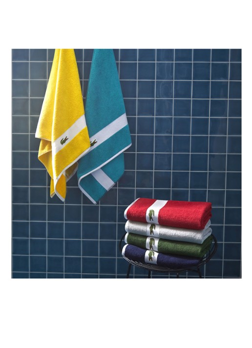 Lacoste L Casual badlaken - 450 gr/m2 - 70 x 140 cm - detail 5 zeegroen