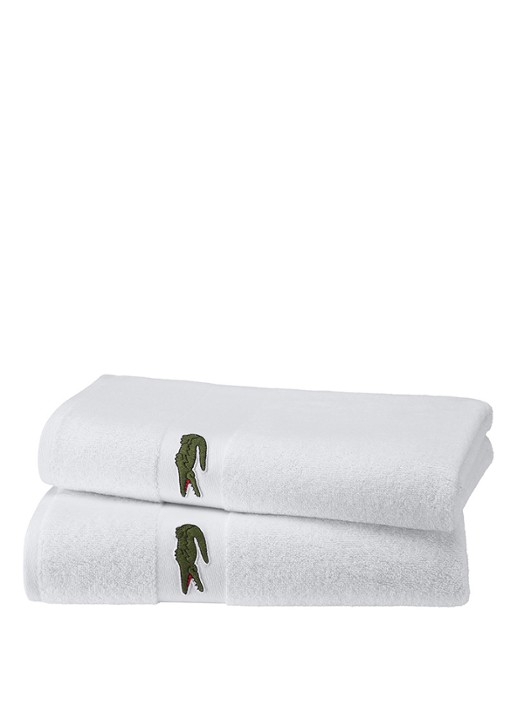 Lacoste L Casual badlaken - 450 gr/m2 - 70 x 140 cm - detail 3 wit