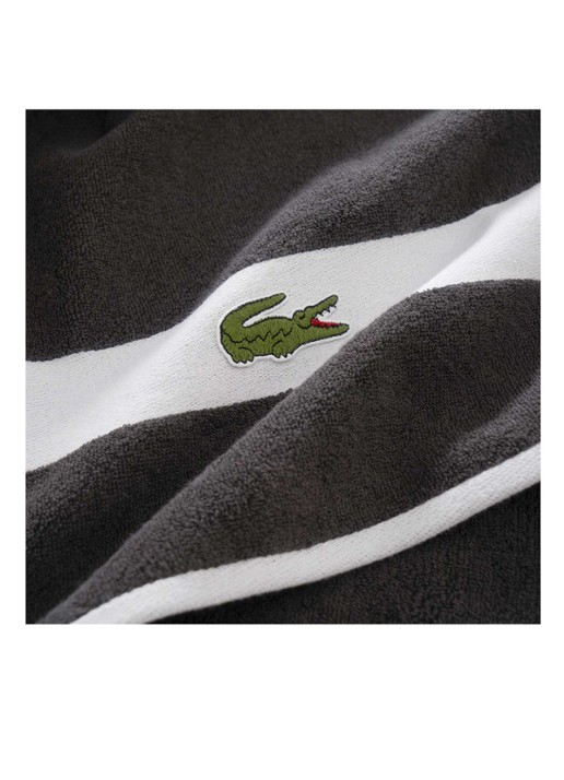 Lacoste L Casual badlaken - 450 gr/m2 - 70 x 140 cm - detail 3 zwart